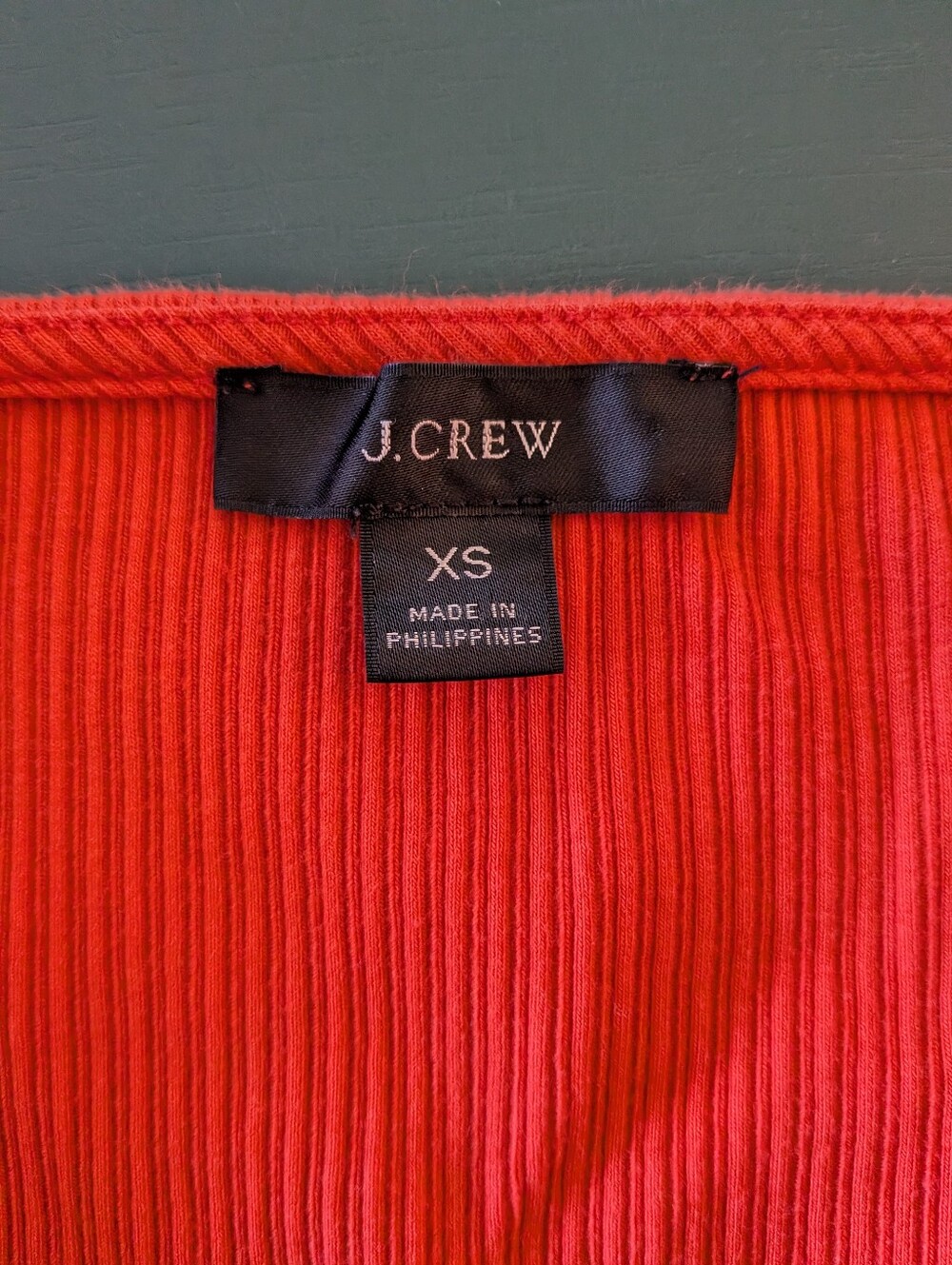 J. Crew Orange Ruffle-Shoulder Ribbed Tank - Picture 3 of 4